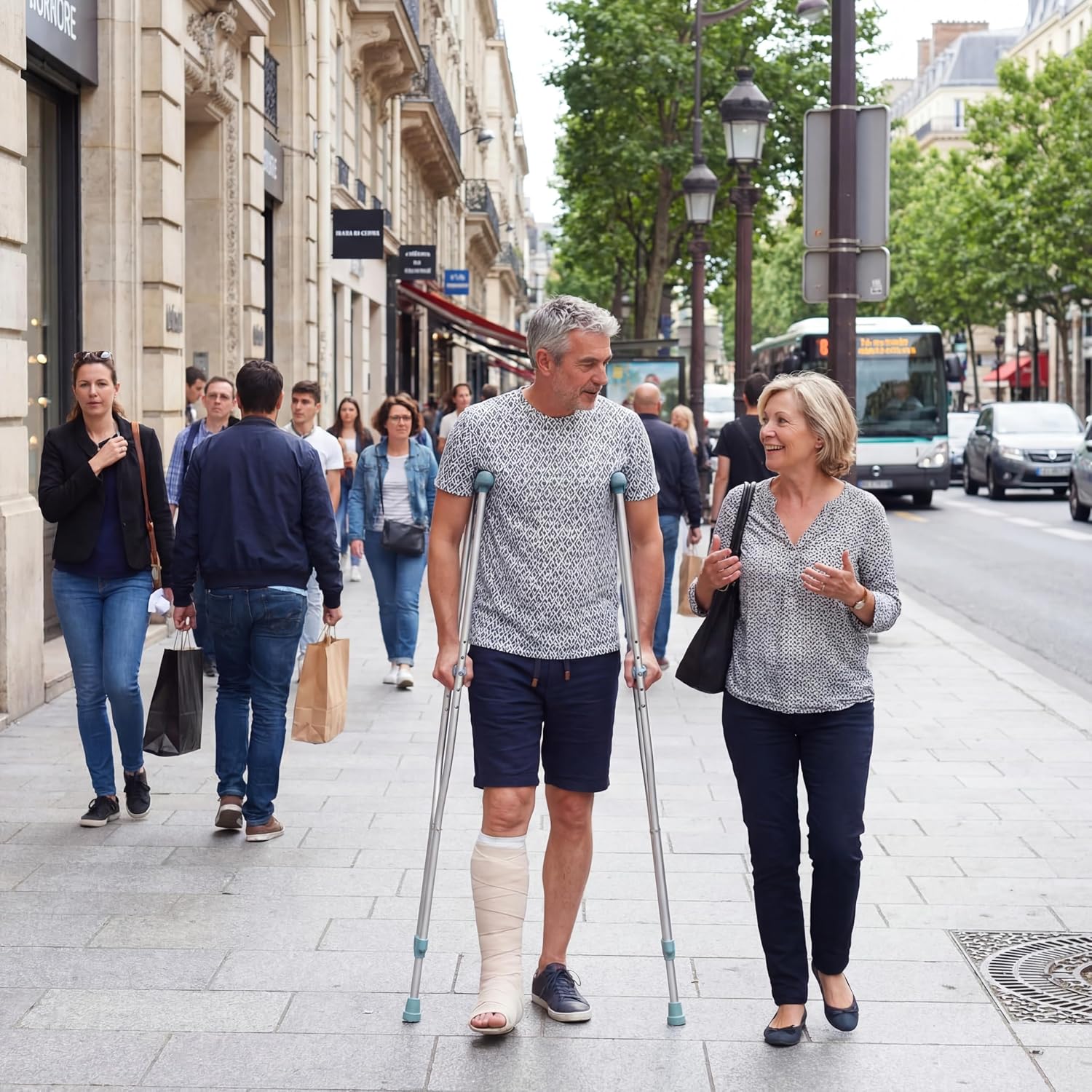PEPE Mobility Underarm Crutches for Adults (x2 Units, Size S), Height Adjustable, Aluminium, Orthopaedic, Grey