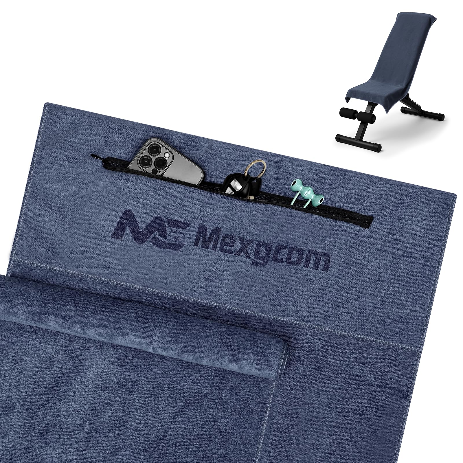 Lot De 2 Serviettes De Sport Microfibre - Grande Avec Capuche & Poche, Petite Pour La Transpiration