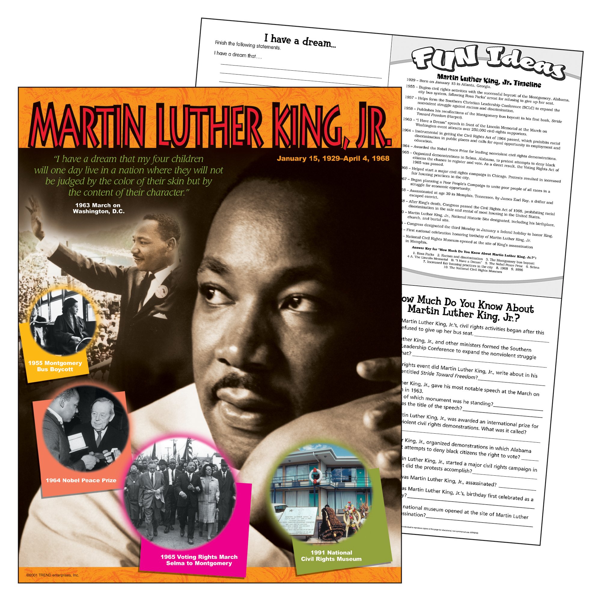 TREND ENTERPRISES, INC. Martin Luther King Jr. Learning Chart, 17" x 22" - Image 2