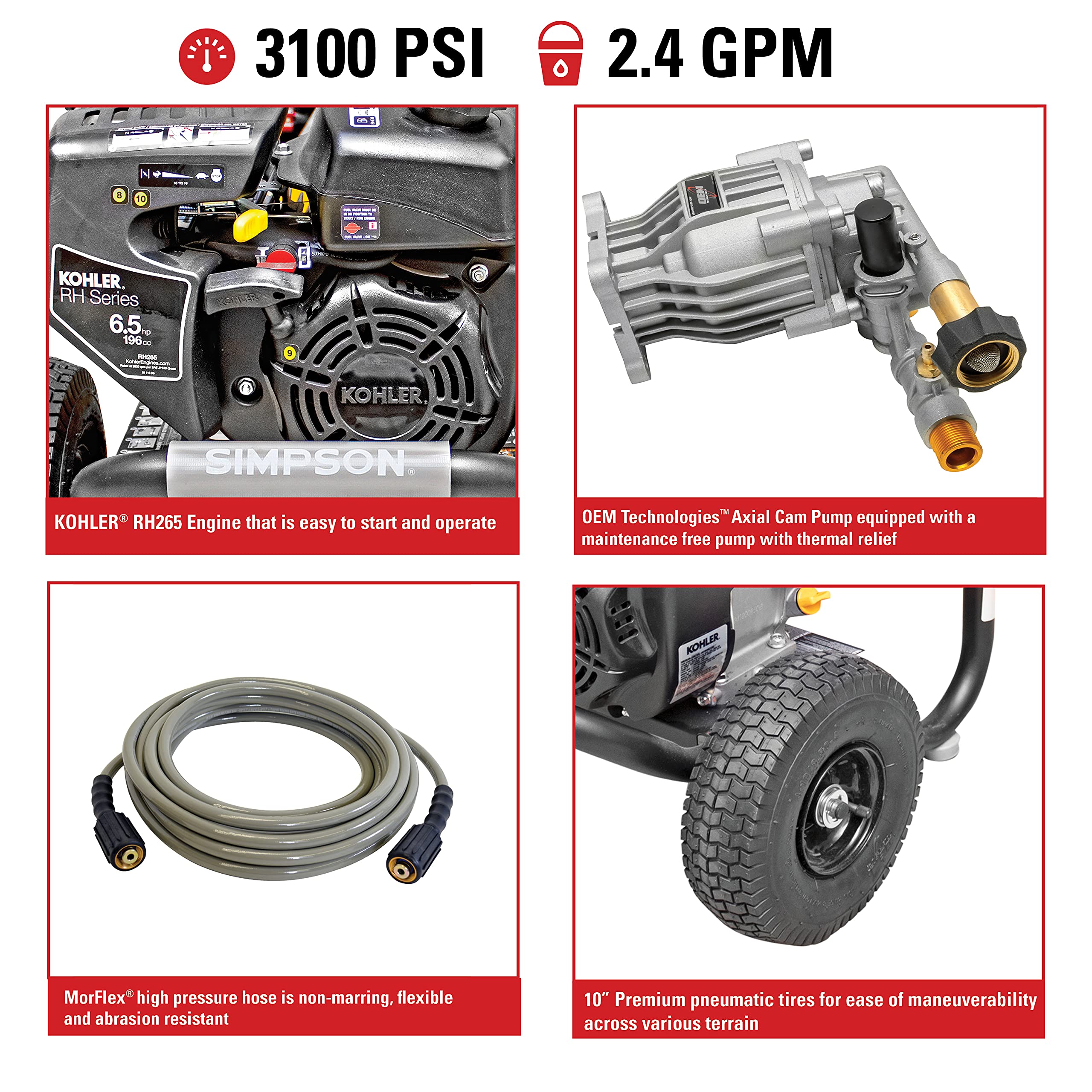MegaShot 3100 PSI Gas Pressure Washer 