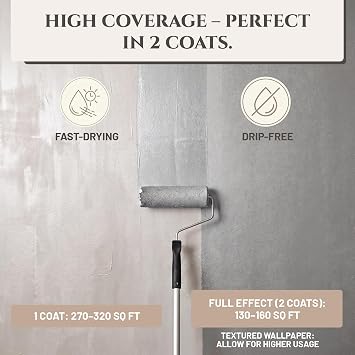 Metallic Wall Paint 67.62 fl oz - Silver - Stunning Metallic Shine for Stylish Interiors, Easy to Apply, Water-Based, Perfect for Creative Wall Designs & DIY Projects