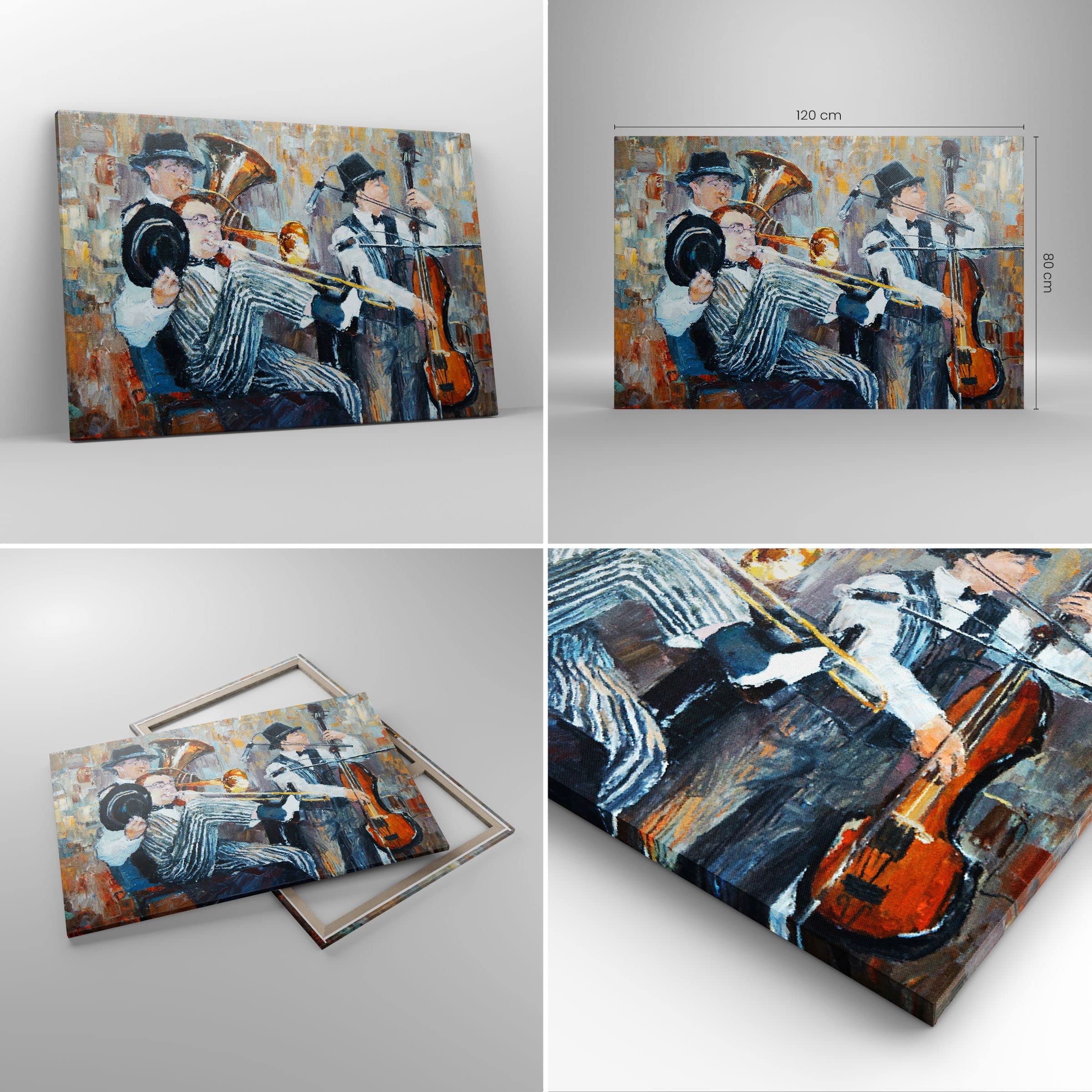 Moderne Impression sur Toile 100x70cm Image Tableau Decoration Murale Guitare Instrument Musique Grand Tableaux Decoratifs Muraux Chambre Horizontal