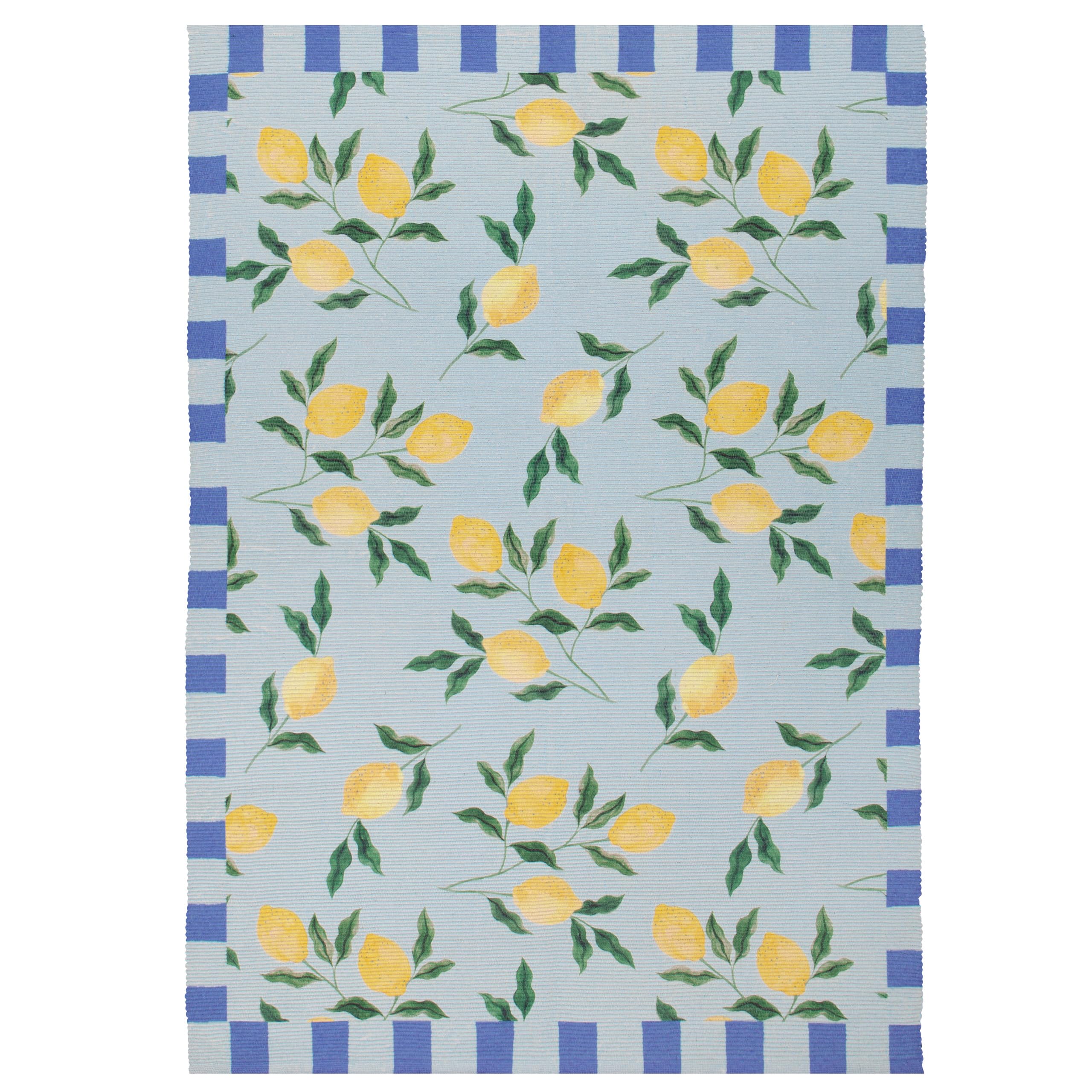 Furn Lemons Printed Indoor/Outdoor Rug - Blue - 120cm x 170cm