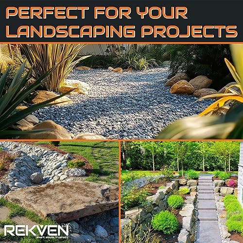 Miniatura 9 de Driveway - Tela y contrapiso para paisajismo – 50 x 12.5 pies – Barrera de geotextil tejida resistente con 50 grapas para jardines al aire libre,