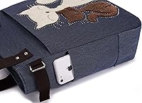 Vista 8 de KAUKKO Women Canvas Handbag Shoulder Bag Cat Big Tote Bag