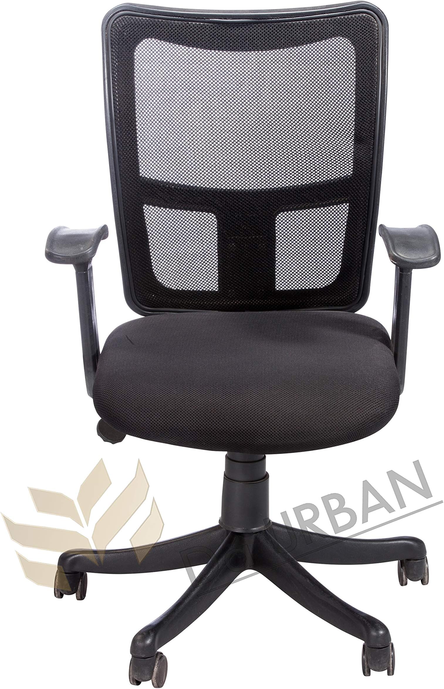 Da URBAN® Boom 04 Mid-Back Revolving Mesh Ergonomic Chair for Home & Office with Tilt Lock Mechanism, Armrest & High Comfort Seating (Black)