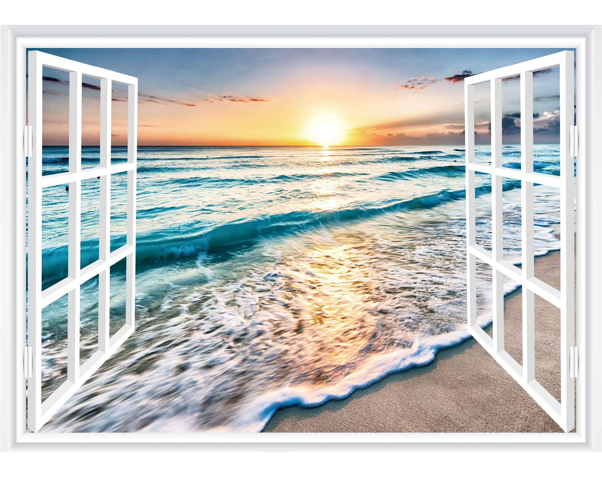 FLFK Fake Window Wall Sticker - Landscape Faux Window Wall Mural for Wall Decor, Stick and Peel Wall Decals,48"x32",Set of 2 Sheets — view 19