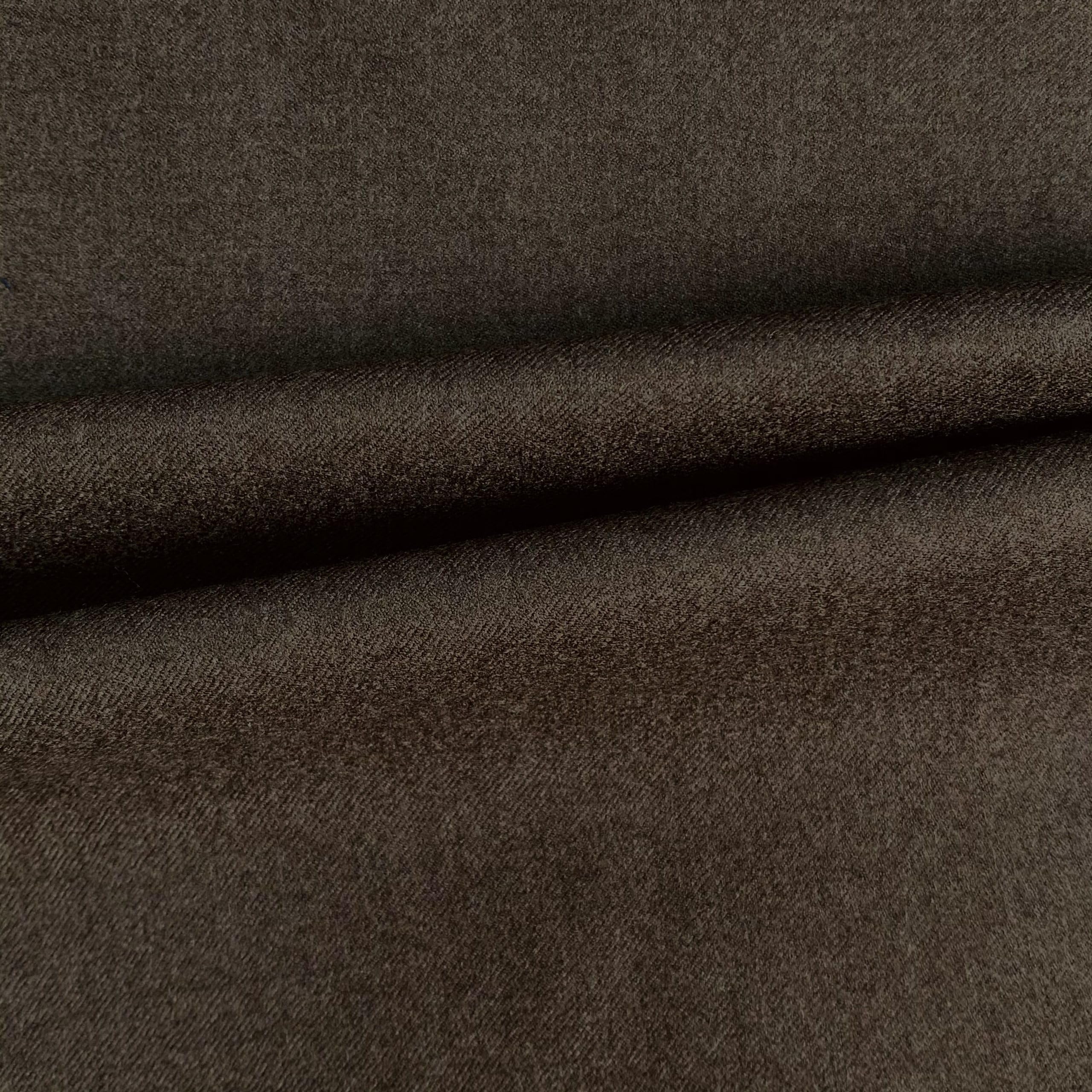 Torino Super 120’s Wool & Cashmere Flannel Jacketing Fabric – Elegant Brown Twill – Woolmark Certified - Luxury Gift Boxed (2.0m Cut)