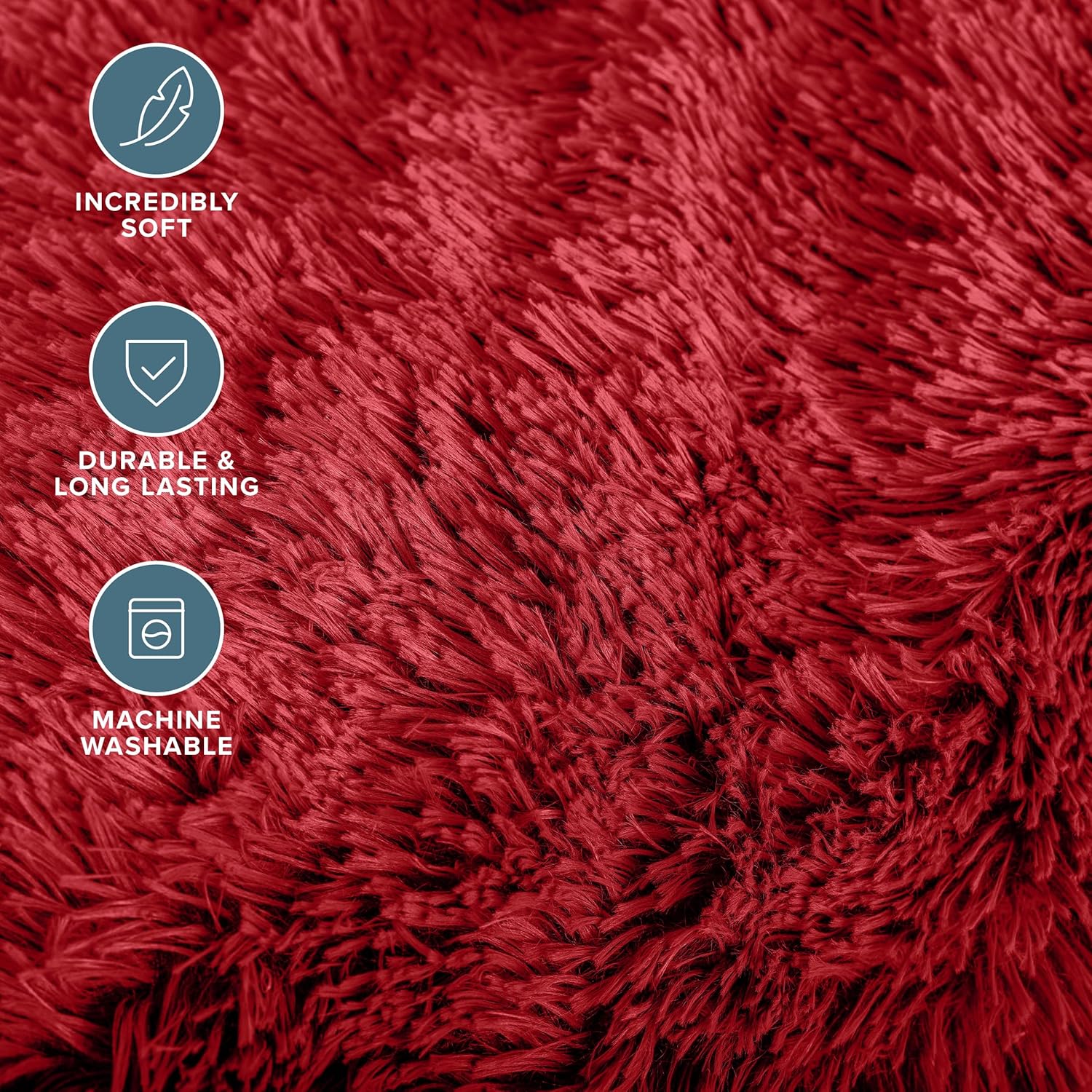 Bare Home Shaggy Faux Fur Sherpa Blanket - Super Soft, Fuzzy, Fluffy - Reversible Cozy Warm Blanket for Couch, Sofa, Chair, Bed - Luxury Home Decor (Throw/Travel, Red)