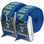 NRS 1 Heavy Duty Tie Down Strap - 2 Pack | Cargo Roof Rack Strap for Vehicle, Trailer, Kayak, Moving | 500 lbs. Working Load | 1,500 lbs Breaking Strength