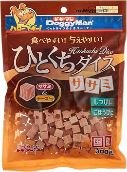DoggyMan Dog Treats, Bite-Sized Dice, Chicken-Flavored Chicken Breast, 300g