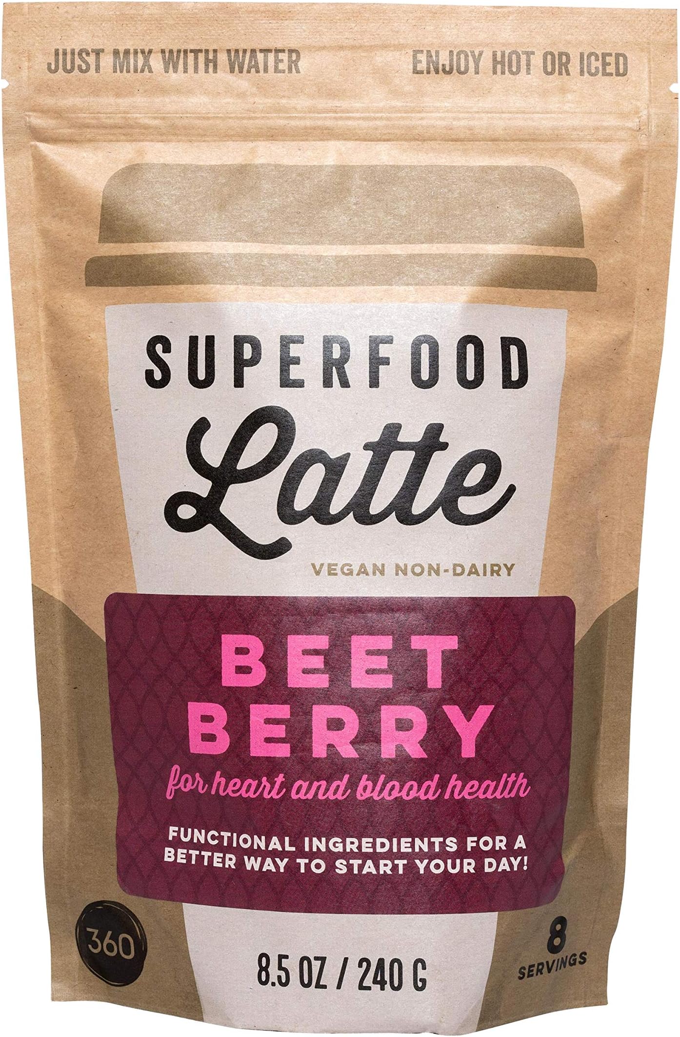 Superfood Latte, Vegan Non-Dairy, Beet Berry