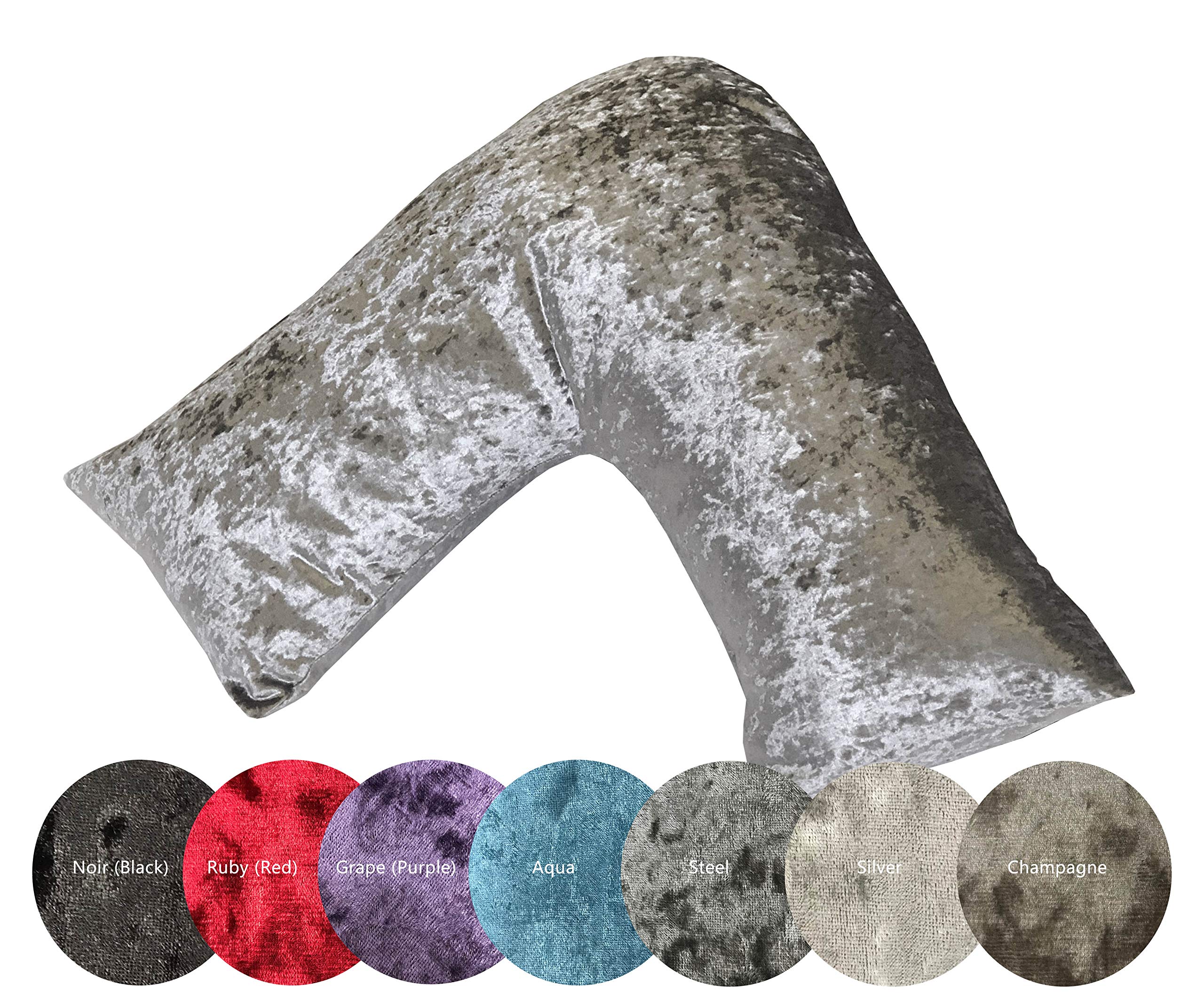 Lancashire Textiles Rose Gold Luxury Crushed Velvet V-Shaped Pillowcase – Soft, Lightweight & Glamorous Pillowcase For V-Shaped Support Pillow – Ideal For Pregnancy And Breastfeeding [Colour - ]