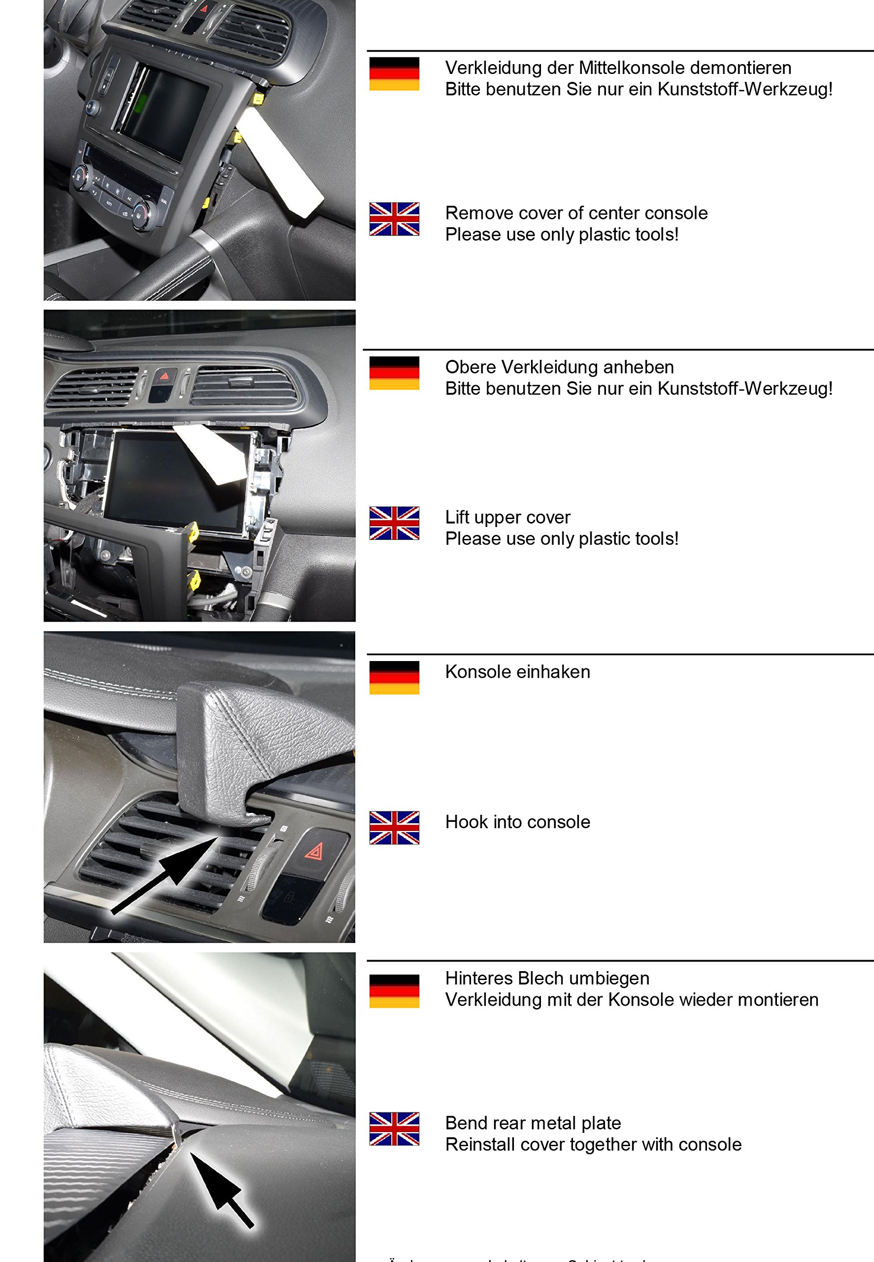 KUDA Uchwyt na telefon komórkowy pasujący do Renault Kadjar od 2015 roku – konsola telefoniczna do smartfonów, telefonów komórkowych, nawigacji i wielu innych – konsola ze sztucznej skóry, czarna,