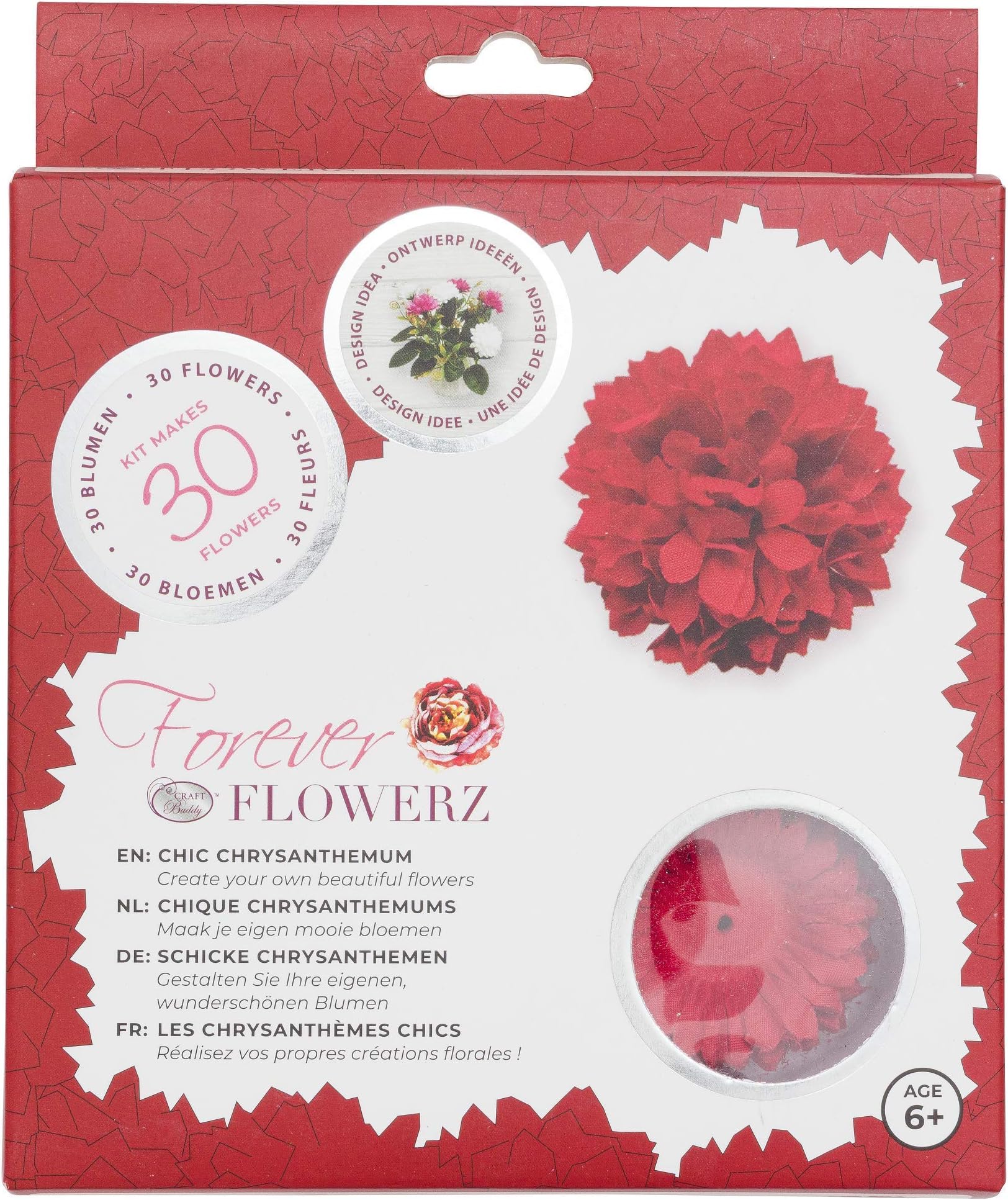 STC Stores/Craft Buddy Forever Flowerz Flower Making Kits (Chic Chrysanthemums - Red)