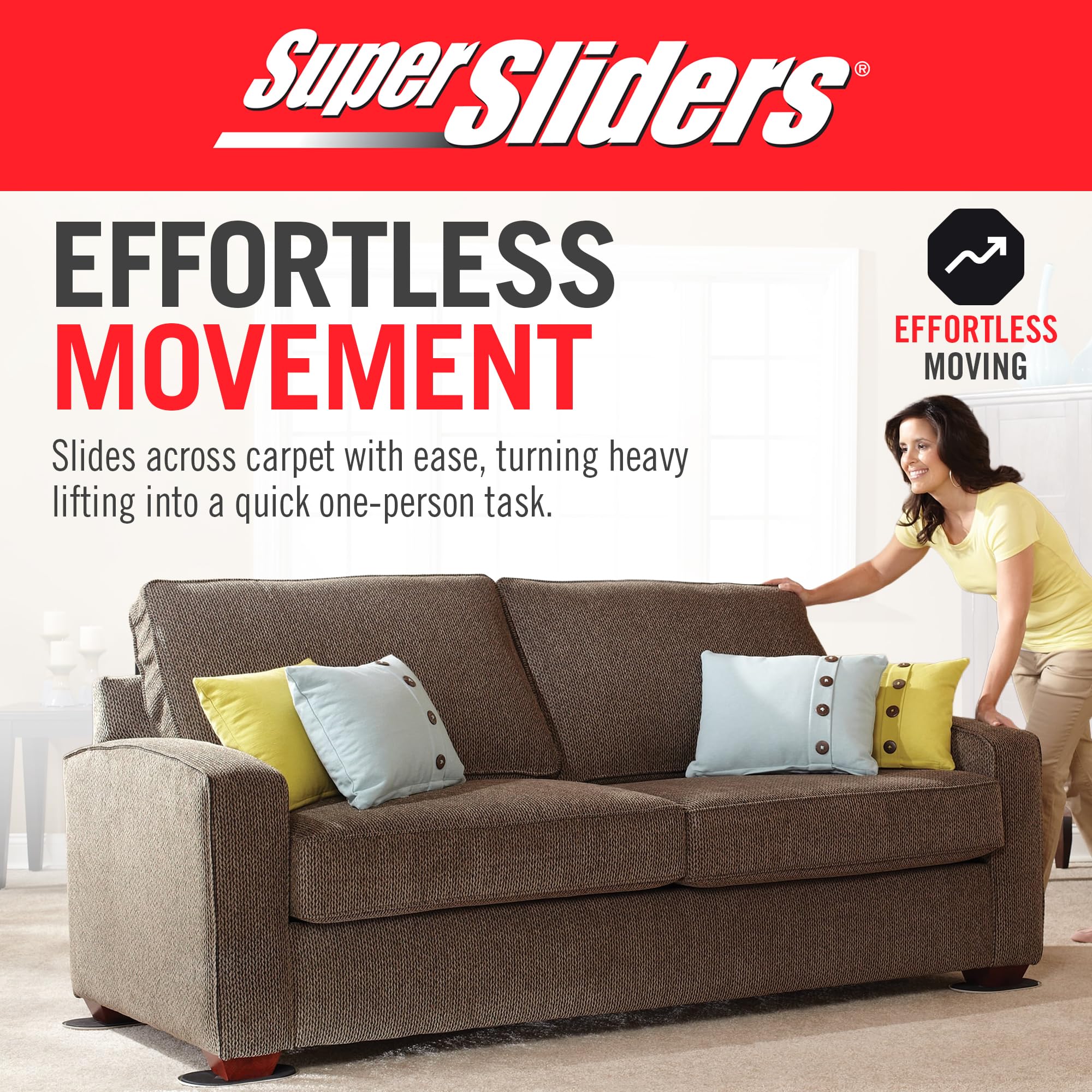 Super Sliders 4704295N 8,9 x 15,2 cm Möbelgleiter, beige, 3-1/2 x 6 Inch Oval