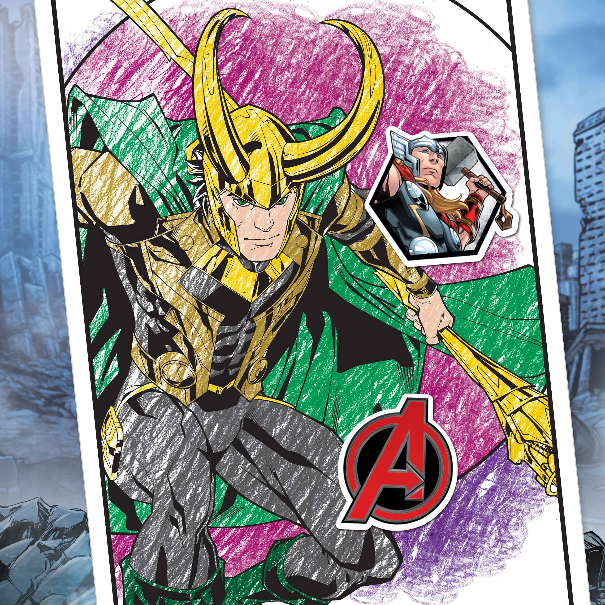 Crayola Kolorowanka Avengers z naklejkami, prezent dla dzieci, 96 stron, wiek 3, 4, 5, 6