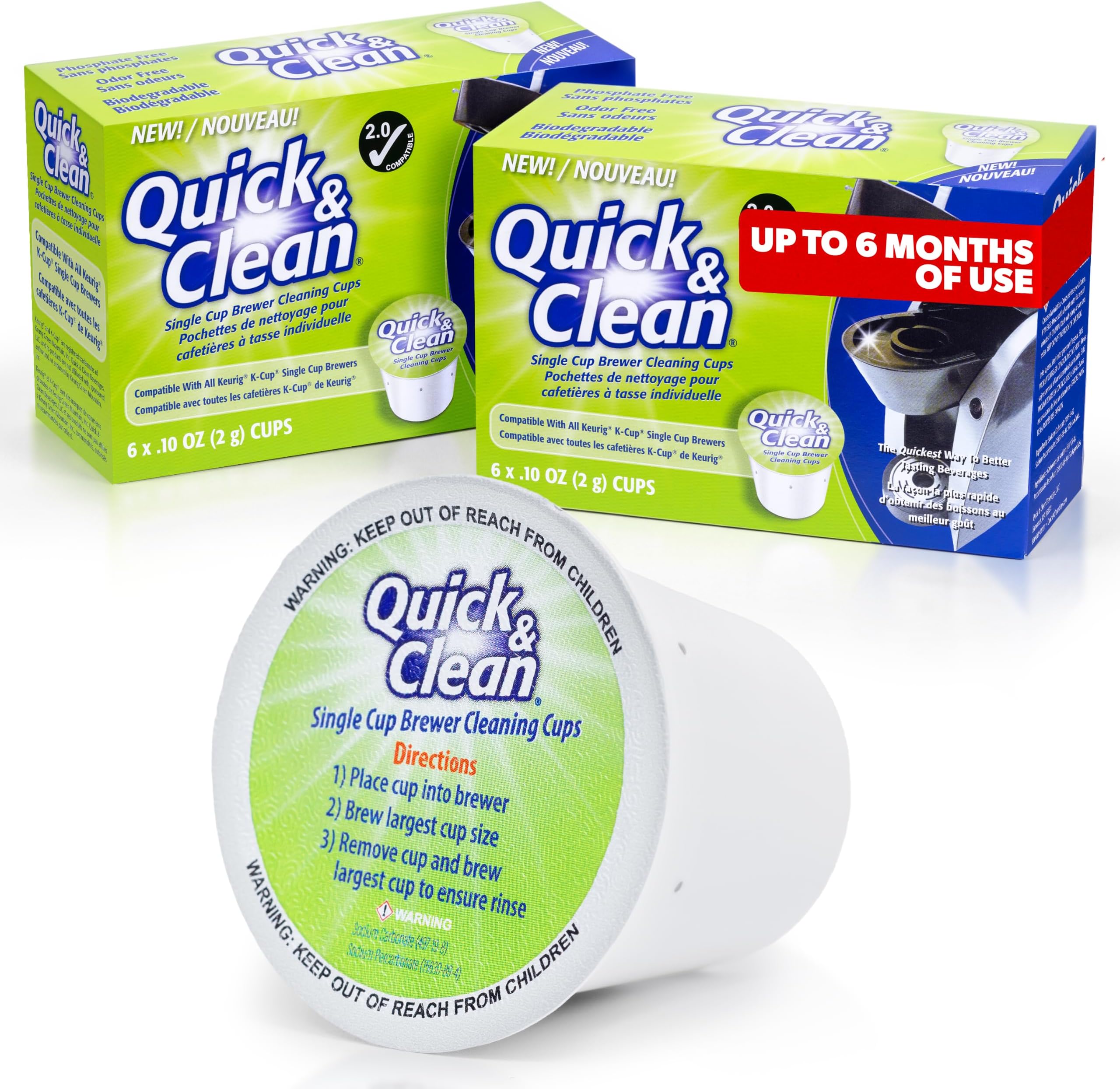 [12-Pack] Keurig Cleaning Pods - K Cup Cleaner Pod For Keurig - 2.0 Coffee Machine Compatible, Removes Stains, Non-Toxic and Eco-Friendly