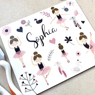Kid's Ballerina Placemat Personalised - Children's Cute Ballet Table Mat for Girls with Name - Ballet Gift Ballerina Gift