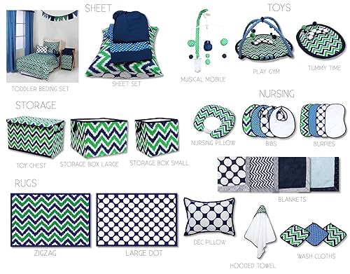 Miniatura 10 de Bacati - Mix N Match Ikat ZigzagChevron - Almacenamiento de guardería (camino de almacenamiento para cambiador, gris)