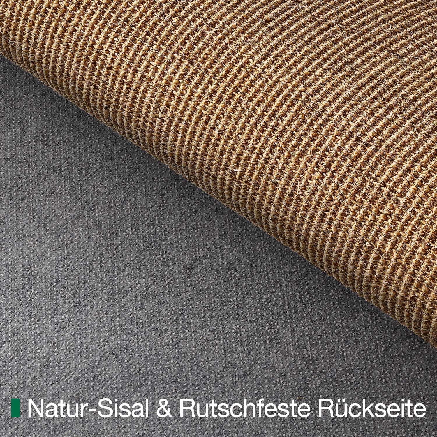 LUMI Sisal Fußmatte Innen 60x90 cm, Handgewebt, rutschfest, Braun | Handgefertigte Natur-Sisalfasern, Verstärkte Kanten, Ausfransschutz,5mm Flachprofil, Punktbeschichtete Rutschfeste Rückseite