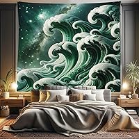 Vista 177 de Ambesonne Tapiz de naturaleza, silueta de oso salvaje en el bosque de la selva en la noche oscura, ilustración para colgar en la pared para Verde