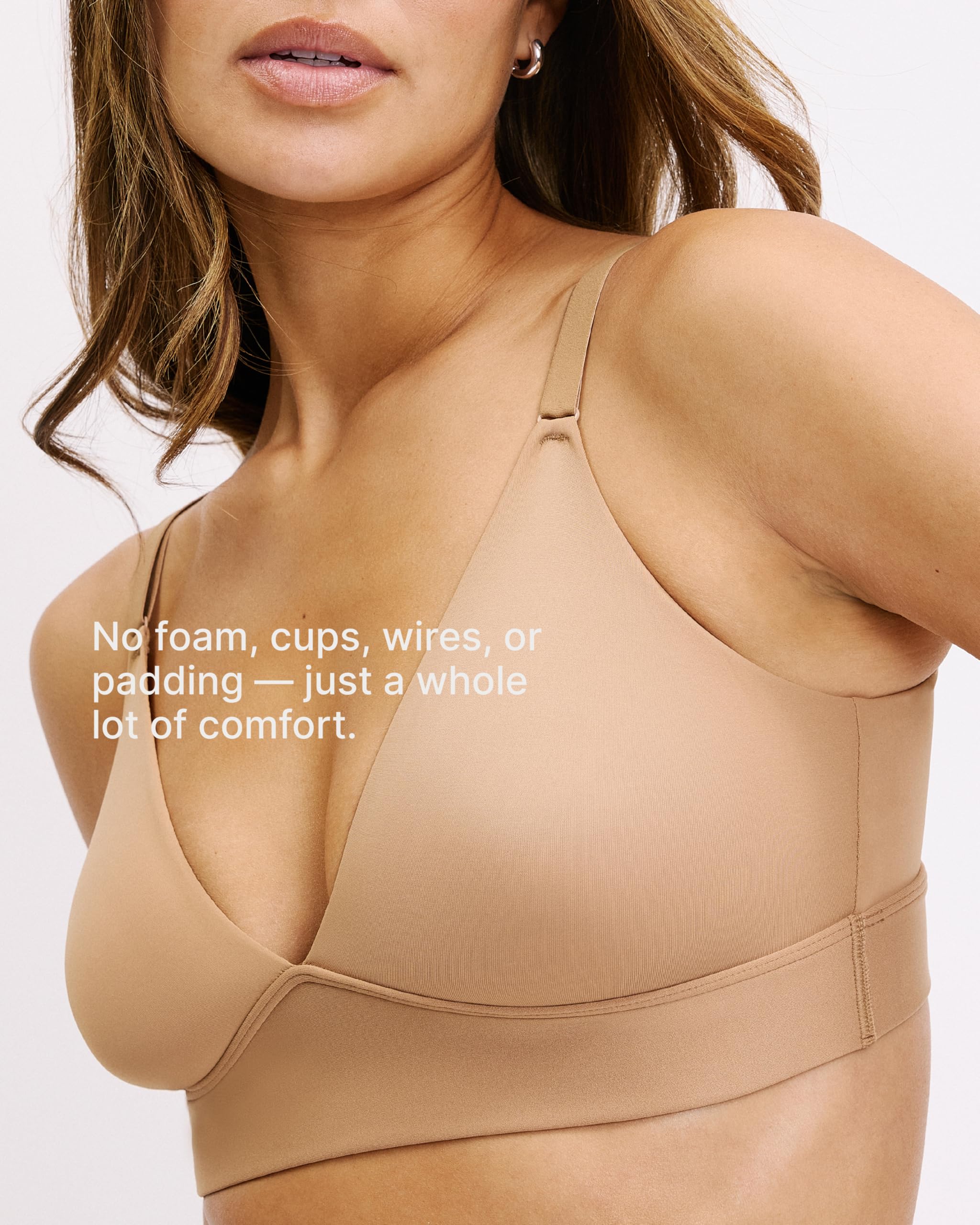 Harper wilde Bralette triangular Bliss - Bralette ultrasuave y ligero con escote en V profundo con correas ajustables