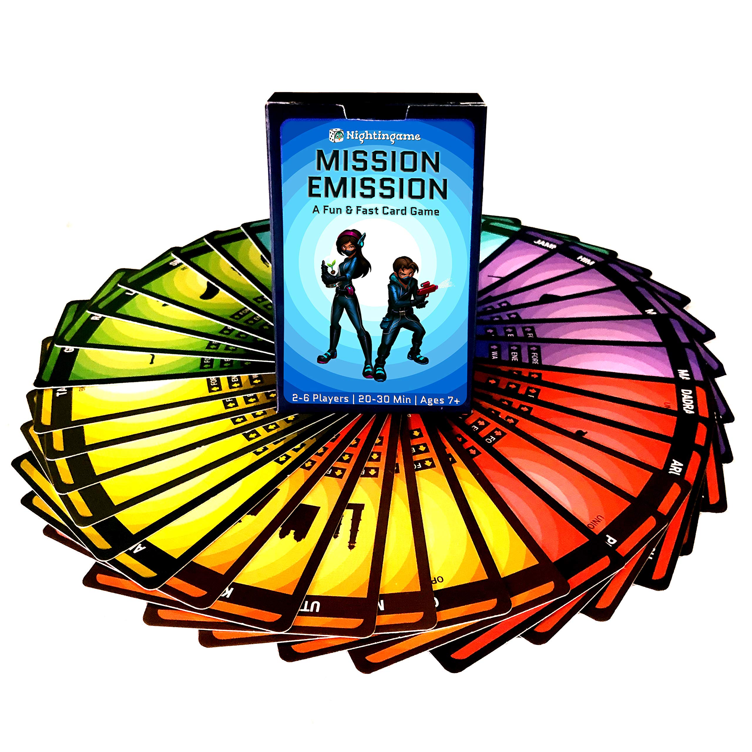 Mission Emission Card Game for Family and Kids (Ages 7-99 Years) Fast, Fun, Educational Game to Save The Environment