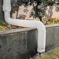 Vista 5 de Paquete de 2 extensiones para bajantes de canaletas de lluvia, extensor y desviador de bajante de drenaje, extensiones flexibles para bajantes que