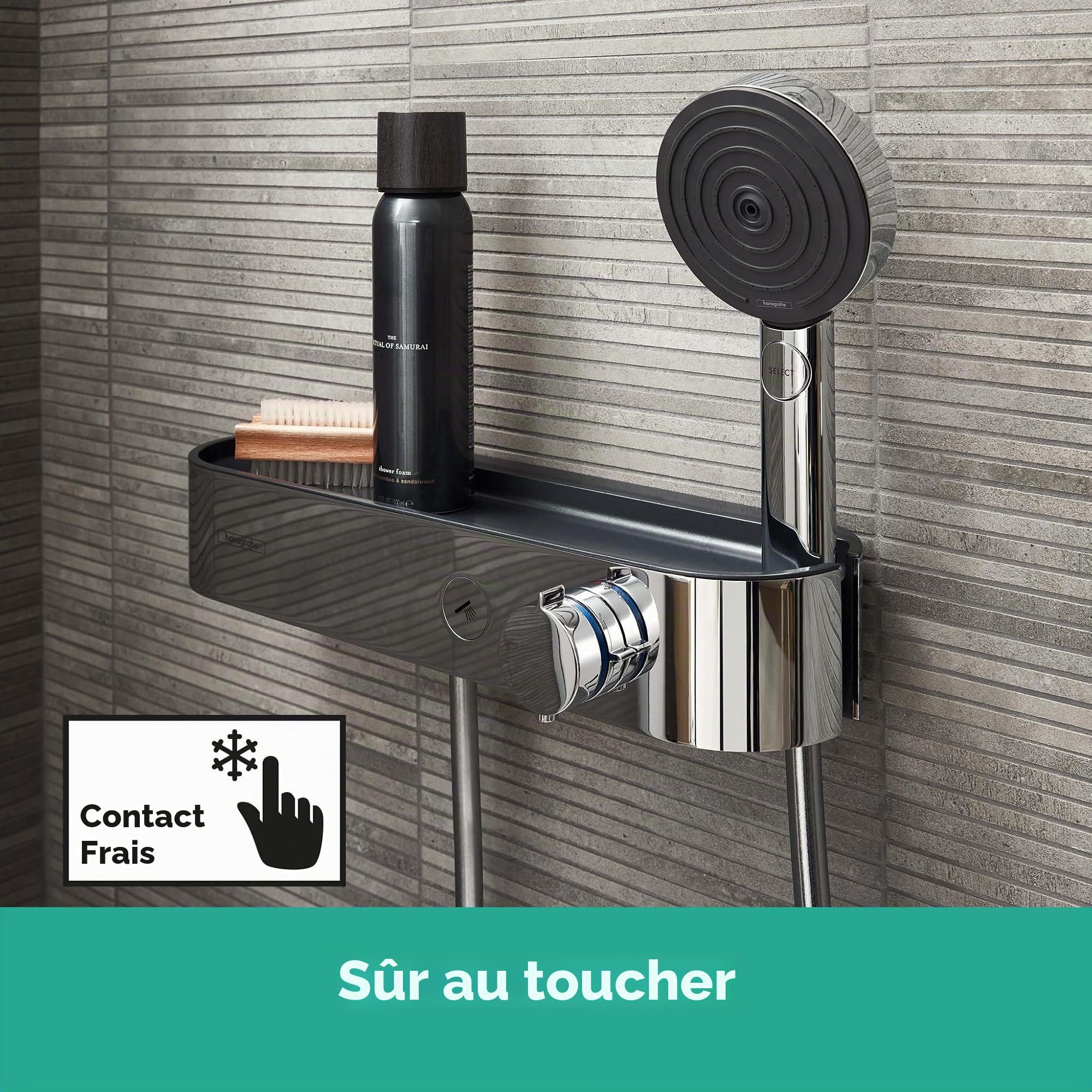 Hansgrohe Mitigeur Thermostatique Douche Showertablet Select 400, Robinet Thermostatique Douche, Chromé, 24360000