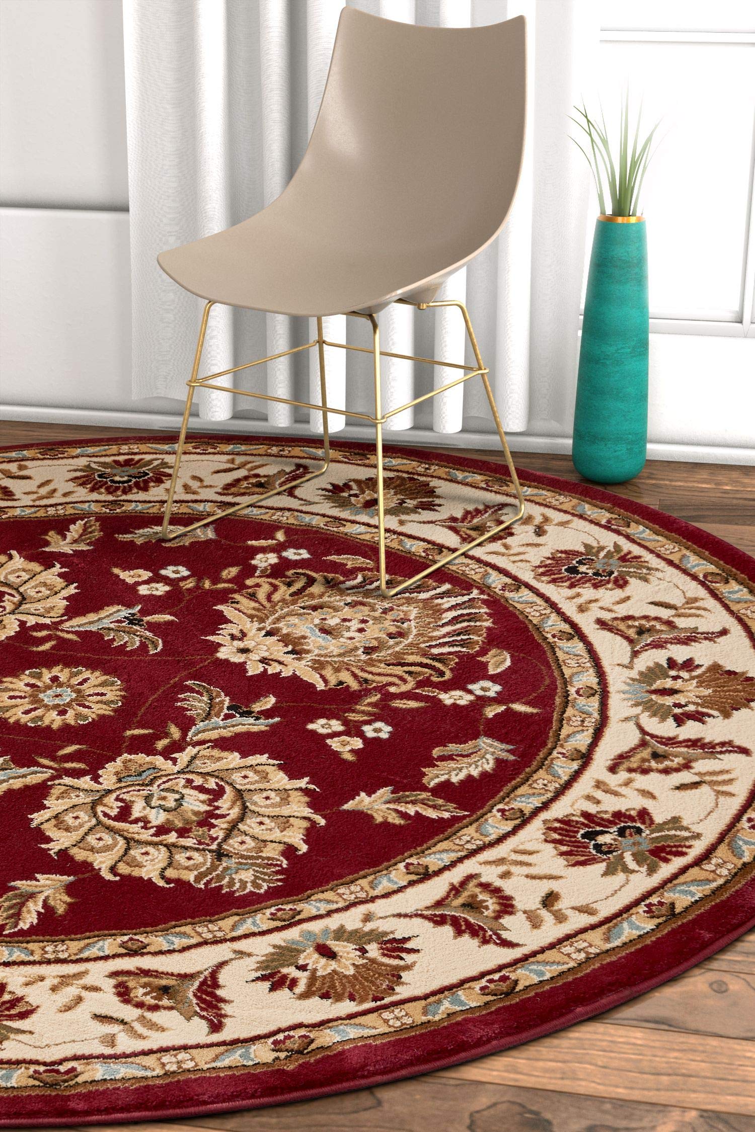 Well Woven Timeless Abbasi Traditional Persian Oriental Red Area Rug 7'10" Round