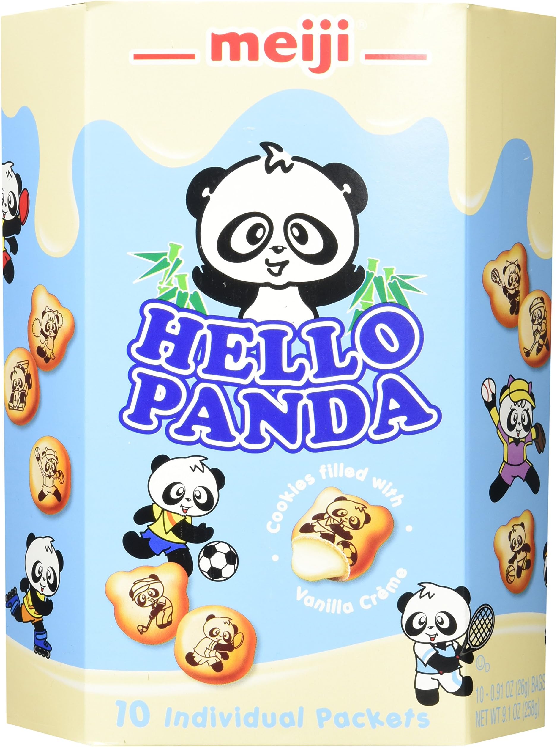 Meiji Hello Panda Family Pack Cookie, Vanilla, 9.1 Ounce