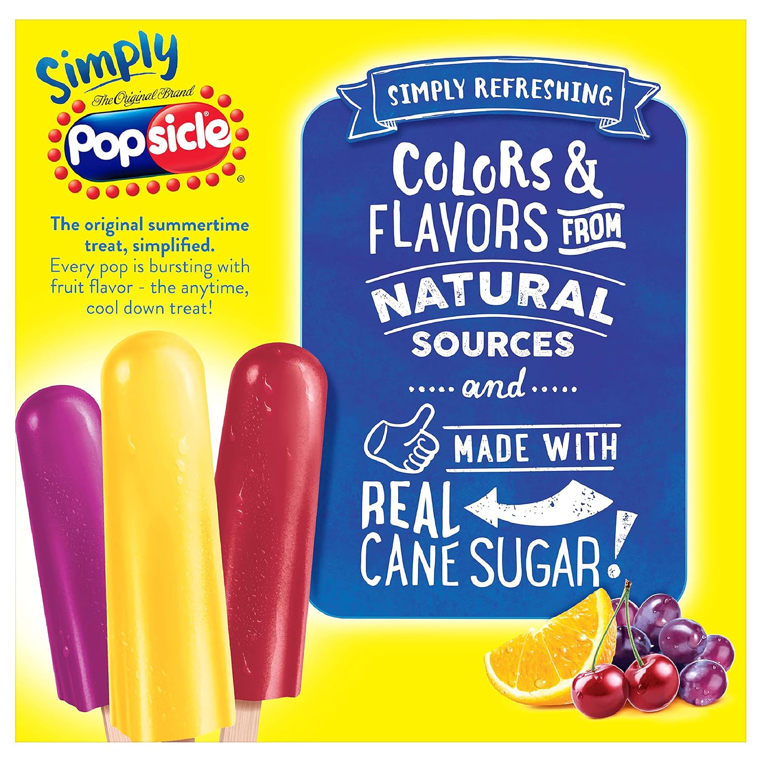 Popsicle Ice Pop For a Convenient Frozen Treat Orange Cherry Grape Flavor Ice Pops Frozen Dessert Only 40 Calories 18 ct