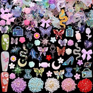 1400pcs 3D Nail Charms 3D Butterfly Nail Charms Y2K Nail Charms Nail Accessories for Nail Art Rhinestones Nail Charms for Acrylic Nails Nail Art Supplies Kawaii Nail Charms for Acrylic Nails Luxury