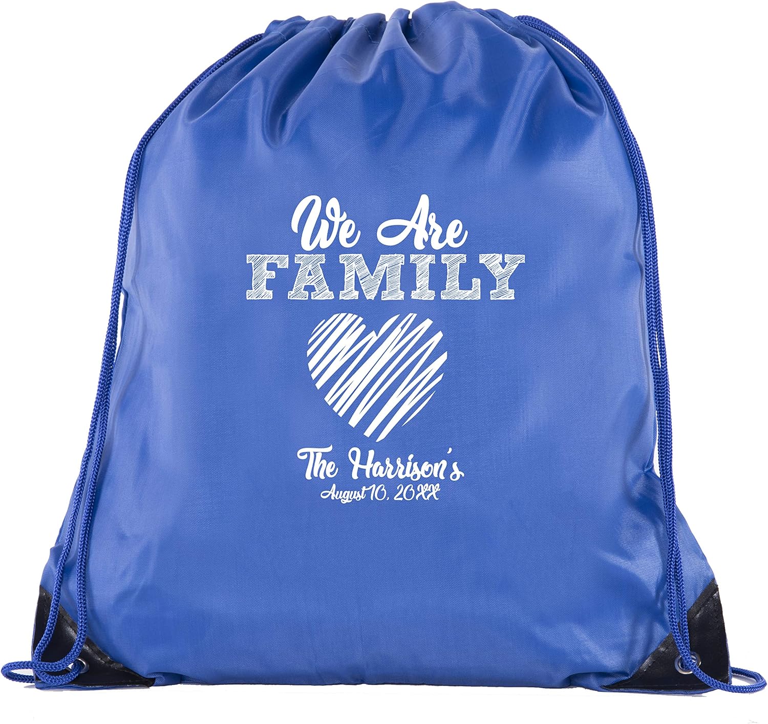 We are family messy heart with custom name -Family Reunion Party Favor Bags