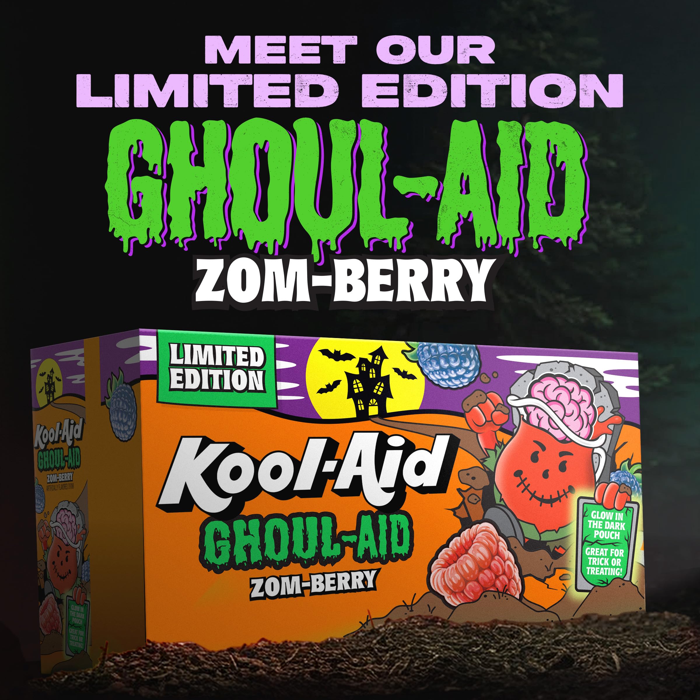 Amazon.com : Kool-Aid Ghoul-Aid Drink, 10 Pouches Zom-Berry Flavor