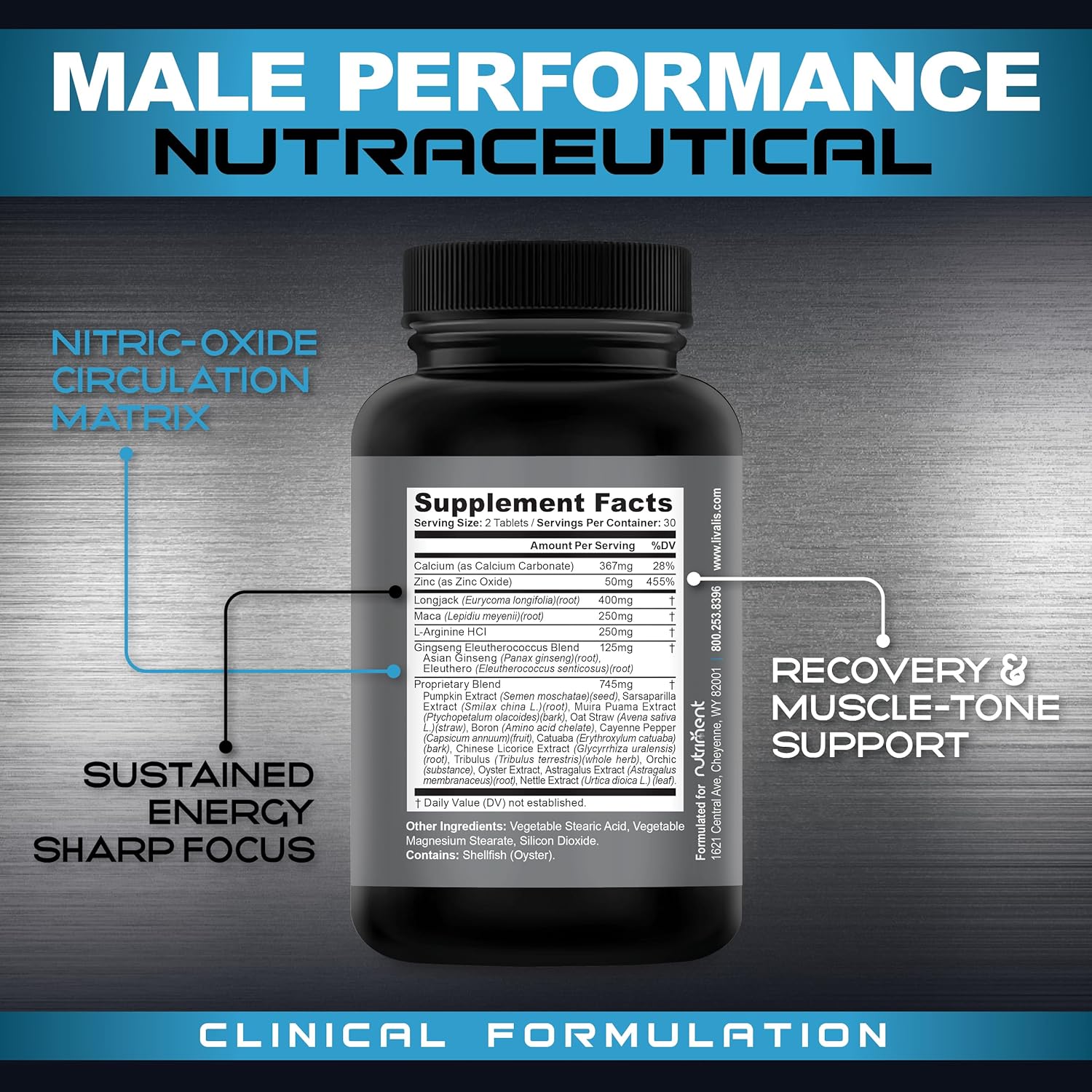 Male Enlargement Formula- Add up to 6" Fast, Size, Energy & Stamina with L-Arginine & Adaptogens — Optimized Absorption for Size, Strength & Recovery - 60 Tablets