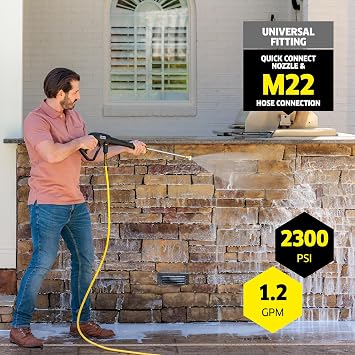 Karcher Pressure Washer K2300PS, CETA Certified, 4 Spray Nozzles, Detergent Tank, Hose Reel, for Cars, Driveways, Siding, Patios, 1.2 GPM