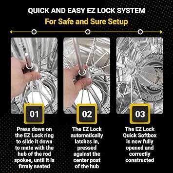 Glow EZ Lock 25 Beauty Dish Softbox for Bowens-Mount Lights, Silver Interior, EZ Lock Quick-Release Frame, Dual Diffusers, Eggcrate Grid, Deflector Disc & Carry Bag,