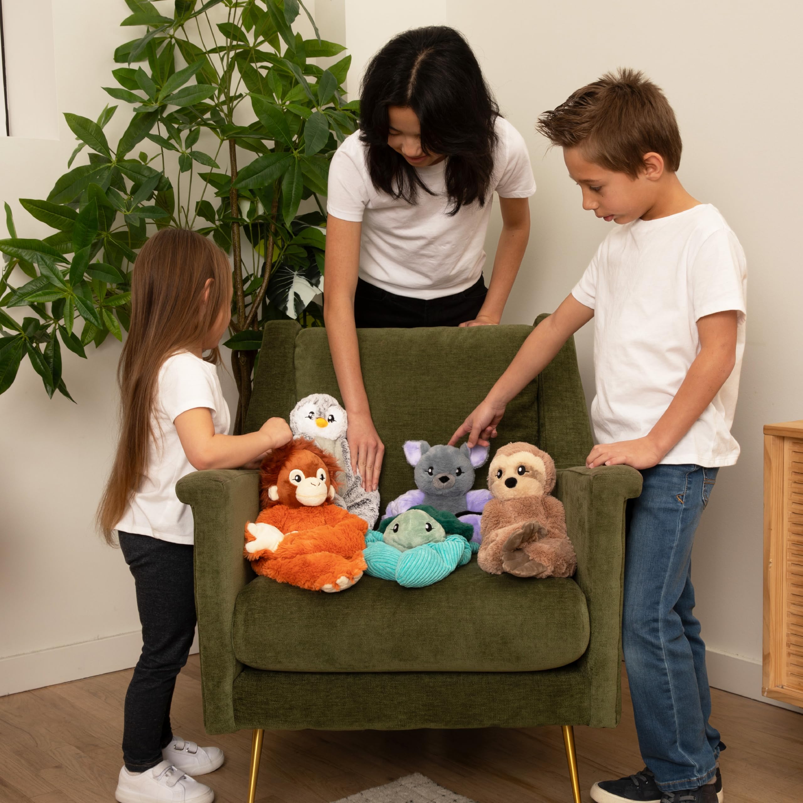 HUGIMALS Hugarounds Peluche lestée pour le cou et les épaules Passe au micro-ondes et au congélateur 1,1 kg Sans parfum Soulage le stress