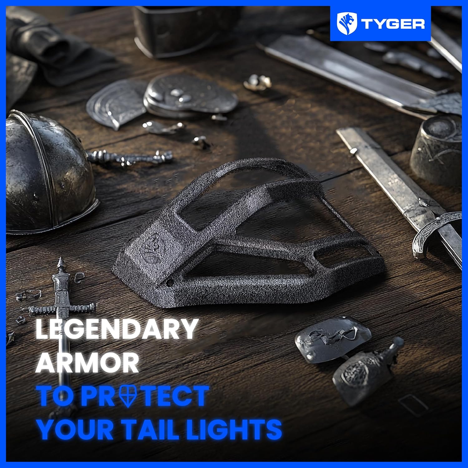 Tyger Auto Pauldrons Cast Aluminum Alloy Premium Tail Light Guard Covers Compatible with 2014-2024 Toyota 4Runner | Powdered Textured Black | No Drilling Required | TG-TG7T87778