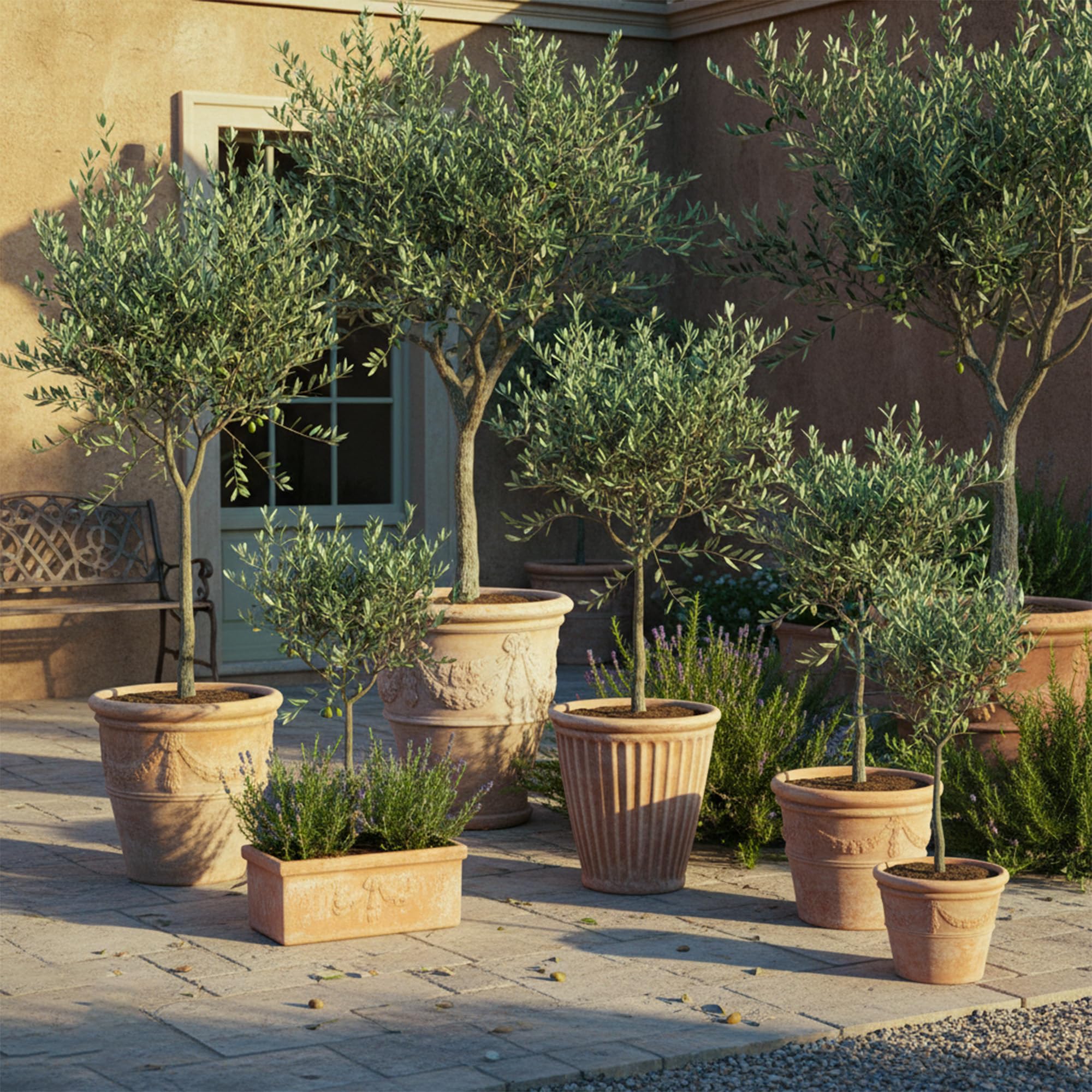 GardenersDream de Olivier Olea Europaea – Plante de jardin persistante vivante en pot – Plante d'extérieur nécessitant peu d'entretien – Idéale pour les bordures et les pots (35-45 cm, pot de 21 cm)