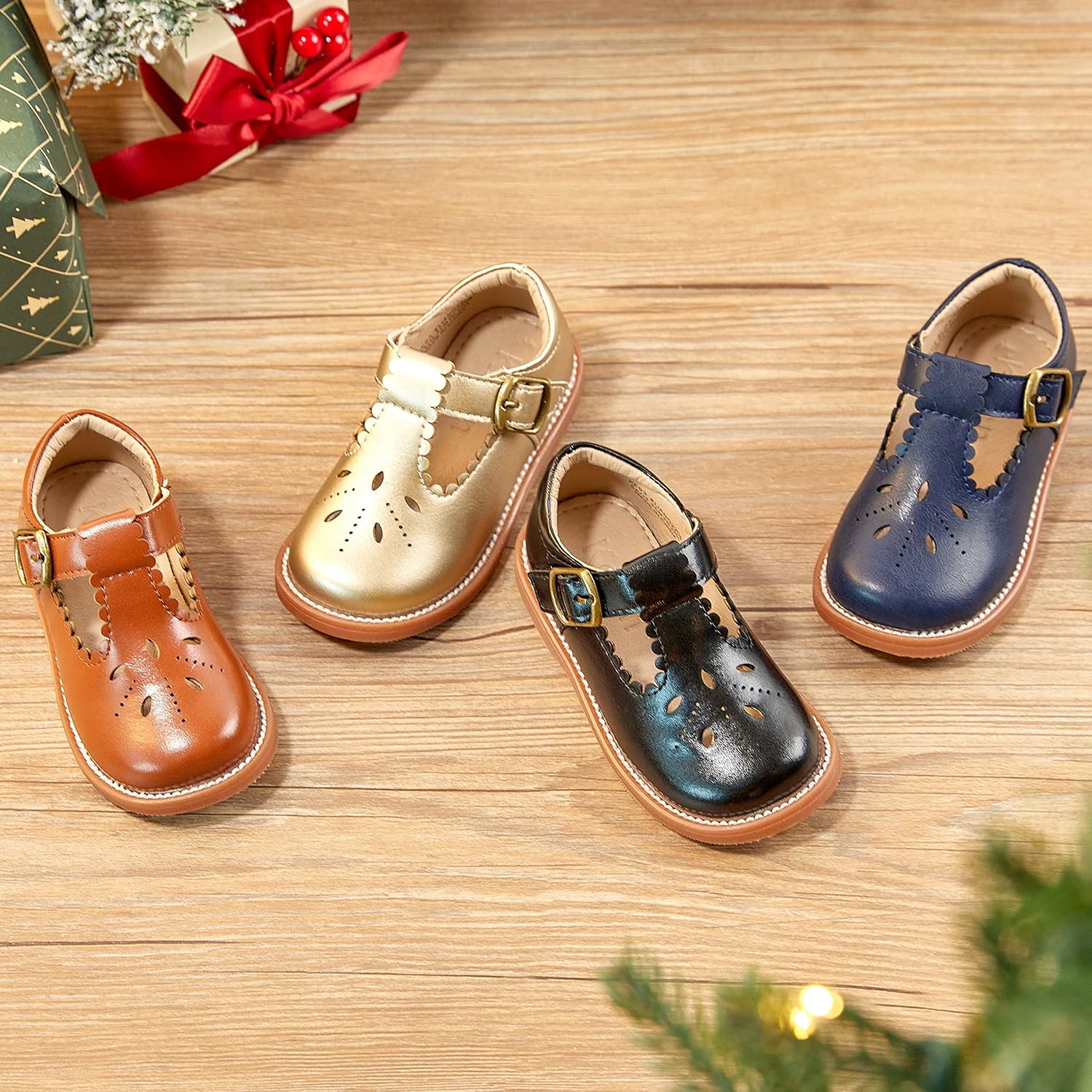 Kolan Todder Little Girls Oxford Shoes Mary Jane T-Strap School Uniform Party Dress Flat Shoes - Image 6