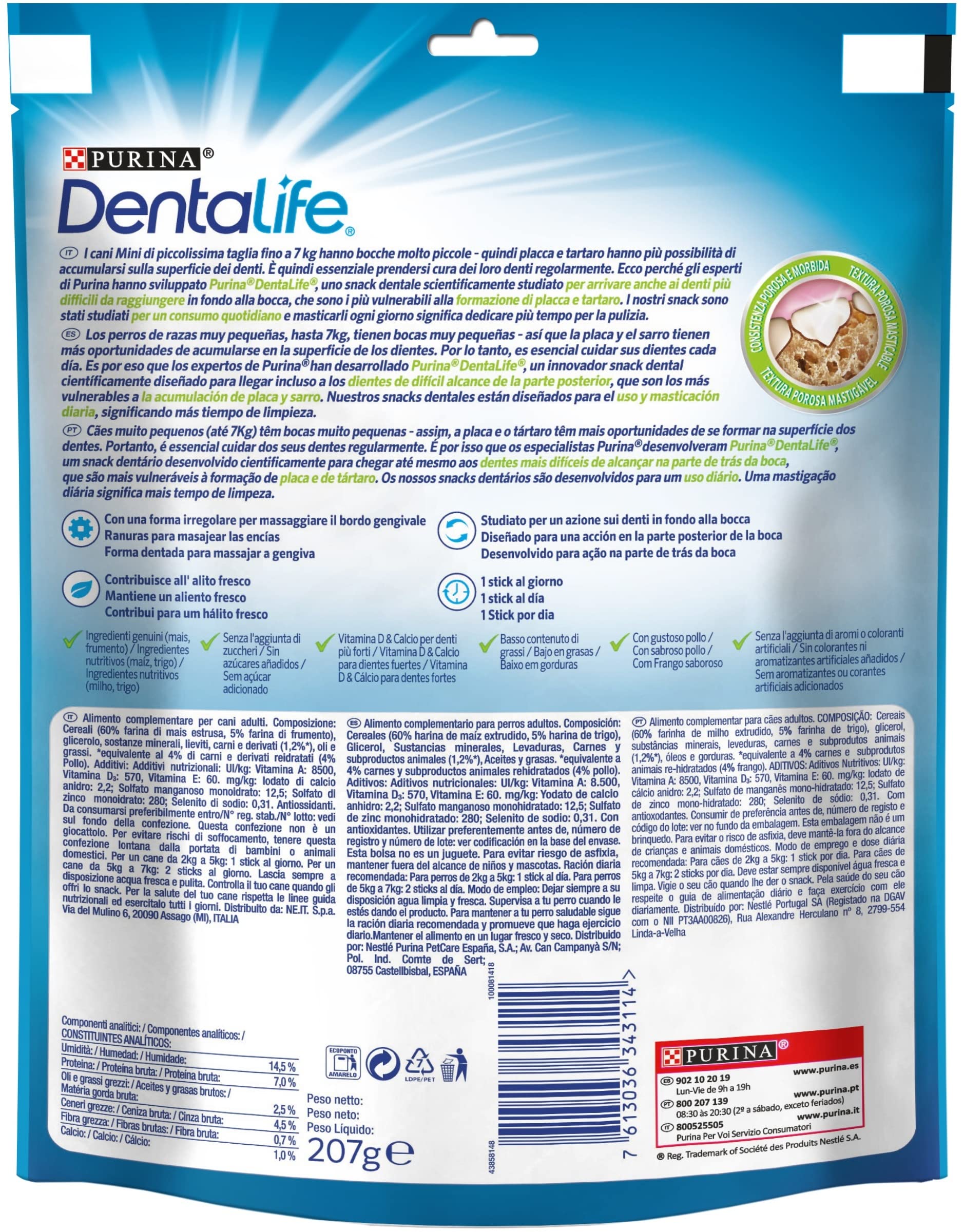 Dentalife Purina Daily Oral Care Extra Small, collation Dentaire, Prix pour très Petits Chiens, Toy, 21 Sticks