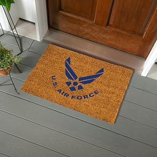 US Air Force Welcome Mat Coir Doormat, 28" x 16" Front Door Mat Outdoor Entrance, No Slip Door Rugs Entryway Indoor
