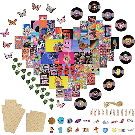 Indie Aesthetic Room Decor: Groovy Wall Collage & Trendy Tiktok Goodies