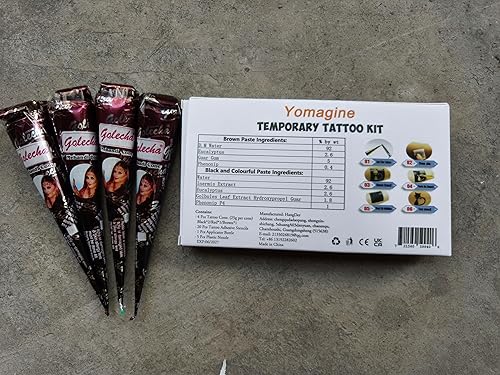 Miniatura 9 de Kit de tatuajes temporales, 6 conos de pasta de tatuaje semipermanentes, pintura artística para mujeres, hombres y niños, tendencia de verano a mano