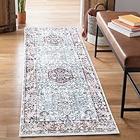 Vista 41 de Bloom Rugs - Alfombra caminera Caria lavable, antideslizante, de 3,05 m, color marfil/gris/caramelo tradicional, para entrada, pasillo, baño