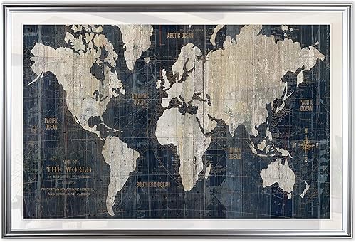 Miniatura 1 de Arte de pared impreso con el mapa del viejo mundo azul