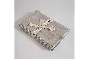 FINGERCRAFT Cloth Dinner Napkins 20" x 20" Gray Linen Cotton Fabric Set of 6